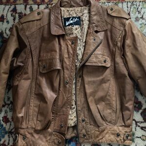 Genuine Leather Vintage Bomber Jacket
